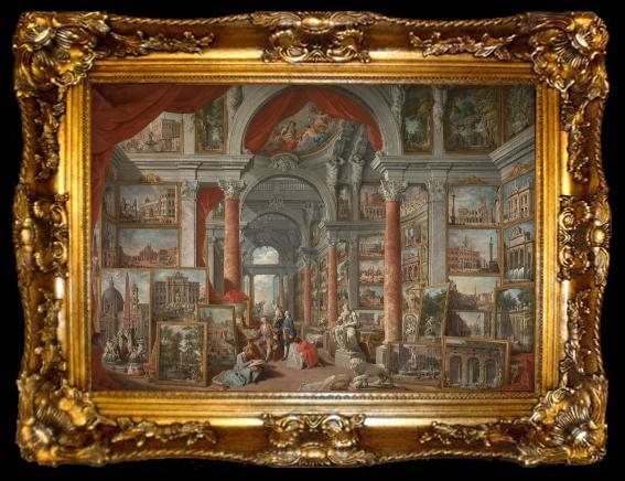 framed  Giovanni Paolo Pannini Picture Gallery with Views of Modern Rome, ta009-2